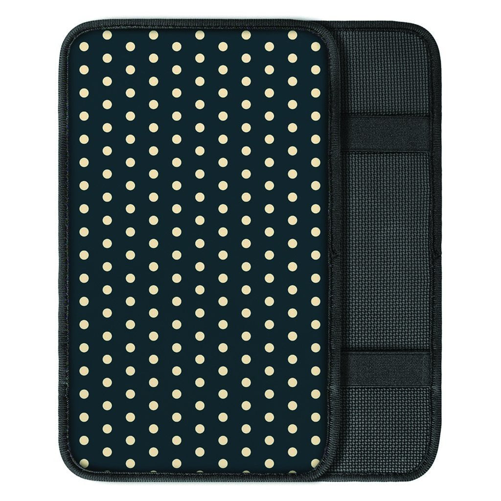 Vintage Black Tiny Polka Dot Car Console Cover-grizzshop