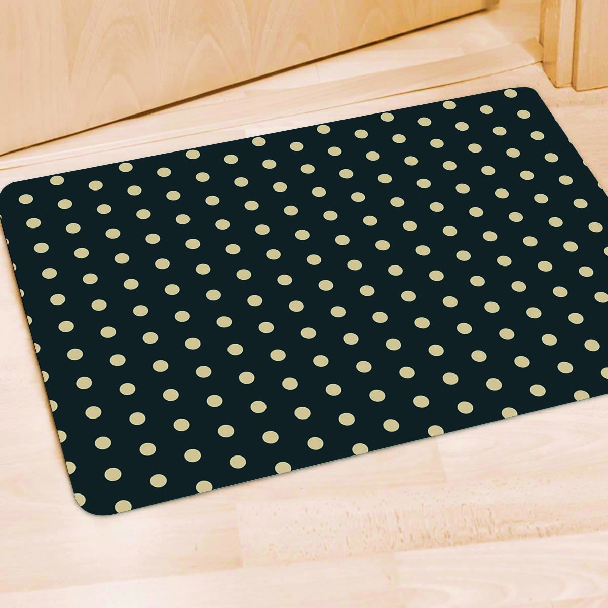 Vintage Black Tiny Polka Dot Door Mat-grizzshop