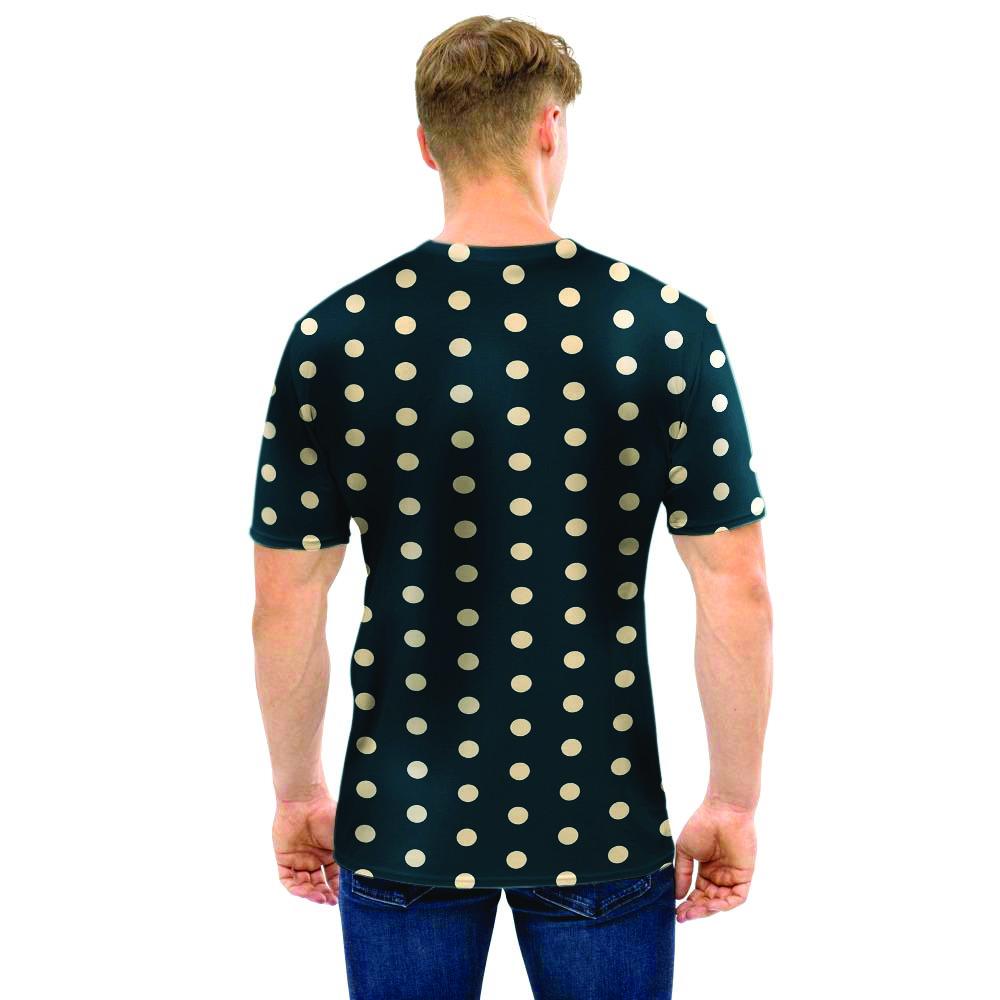 Vintage Black Tiny Polka Dot Men T Shirt-grizzshop