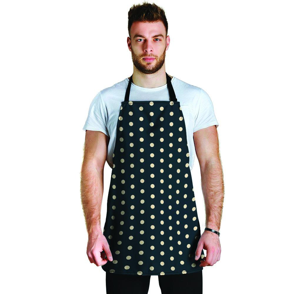Vintage Black Tiny Polka Dot Men's Apron-grizzshop