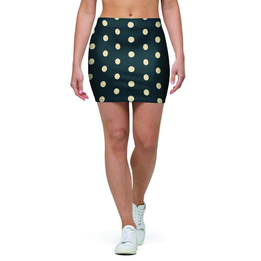 Vintage Black Tiny Polka Dot Mini Skirt-grizzshop