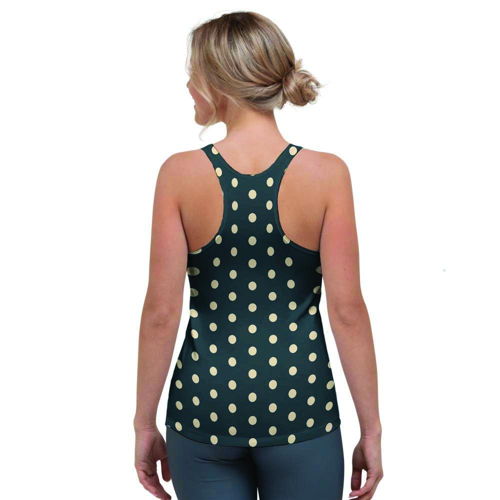 Vintage Black Tiny Polka Dot Women's Racerback Tank Top-grizzshop