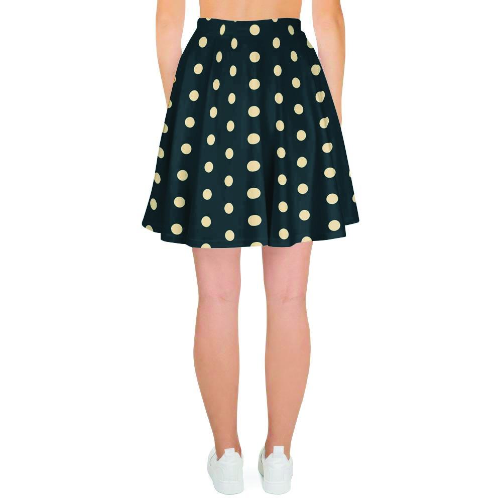 Vintage Black Tiny Polka Dot Women's Skirt-grizzshop