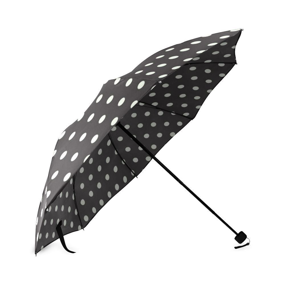 Vintage Black White Polka dot Pattern Print Foldable Umbrella-grizzshop