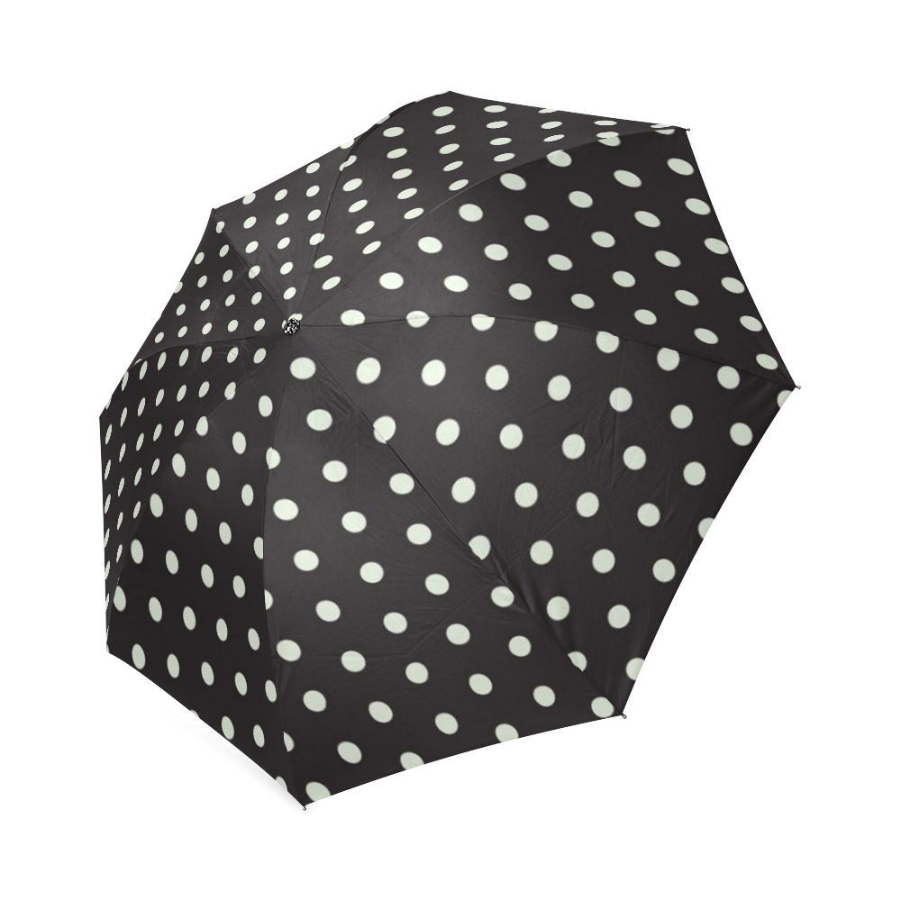 Vintage Black White Polka dot Pattern Print Foldable Umbrella-grizzshop