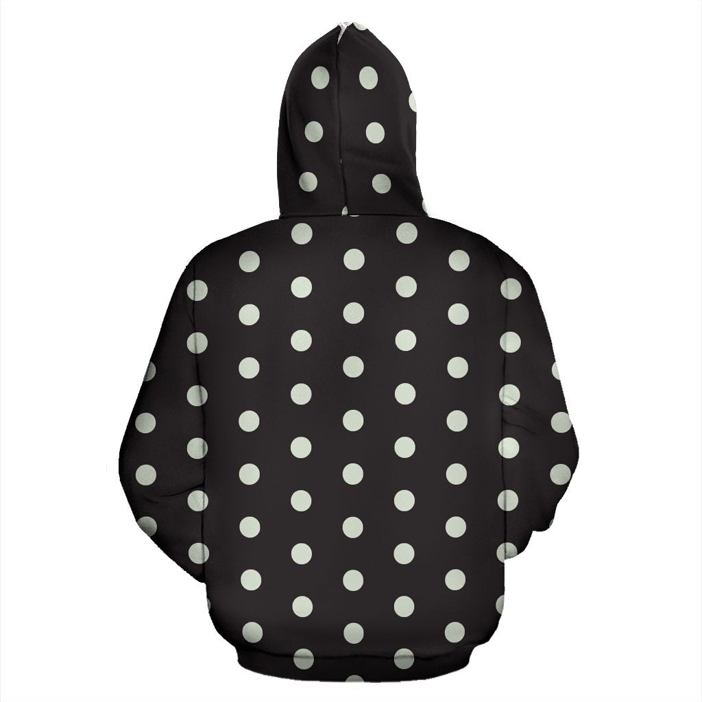 Vintage Black White Polka dot Pattern Print Women Men Pullover Hoodie-grizzshop