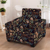 Vintage Chinese Dragon Floral Print Armchair Cover-grizzshop