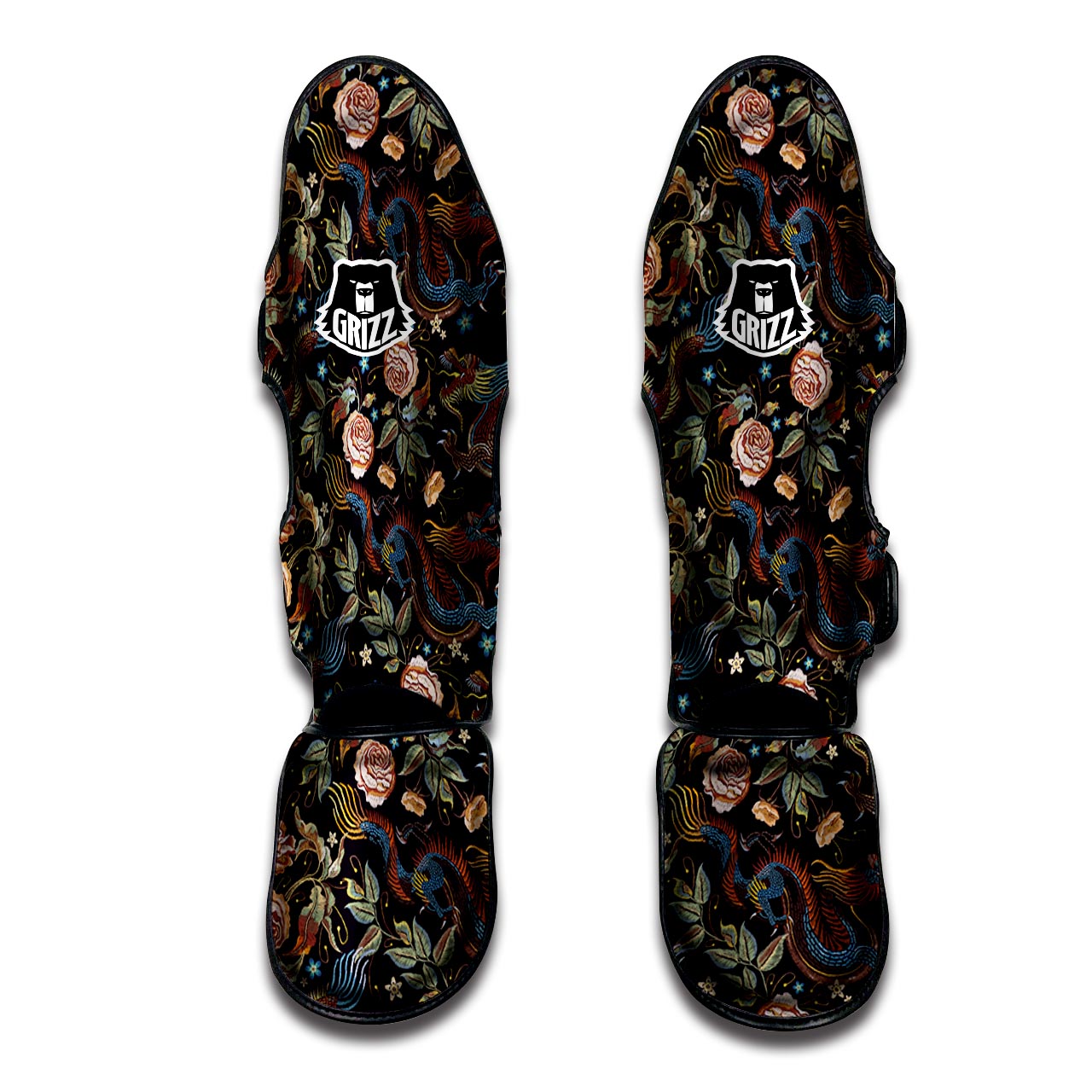 German Shepherd Portrait Vintage Print Muay Thai Shin Guards