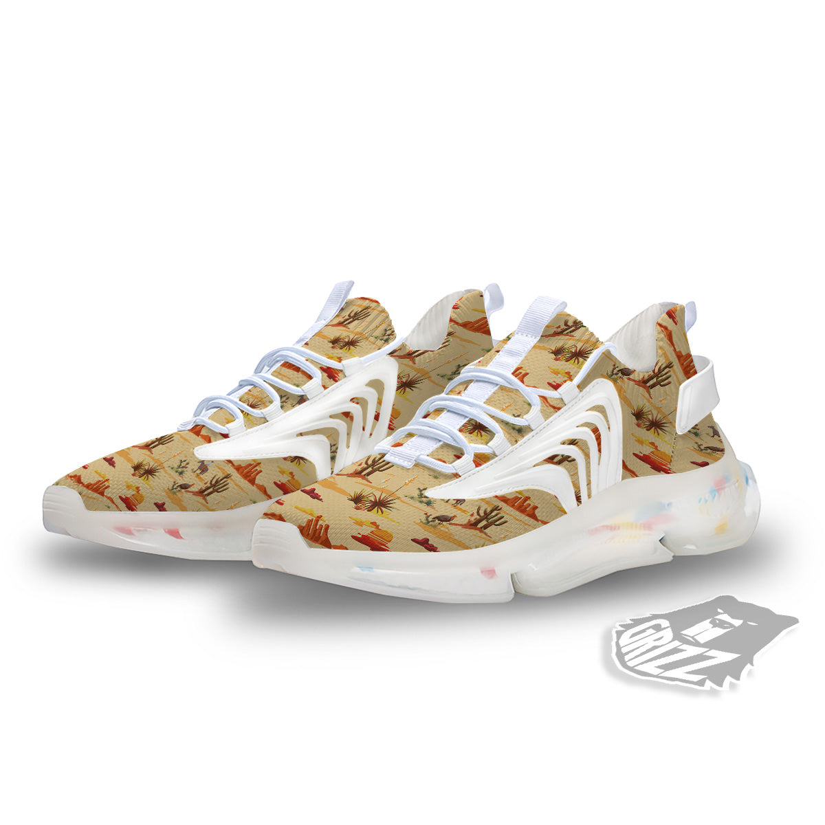 Vintage Cowboy Print Pattern White Gym Shoes-grizzshop