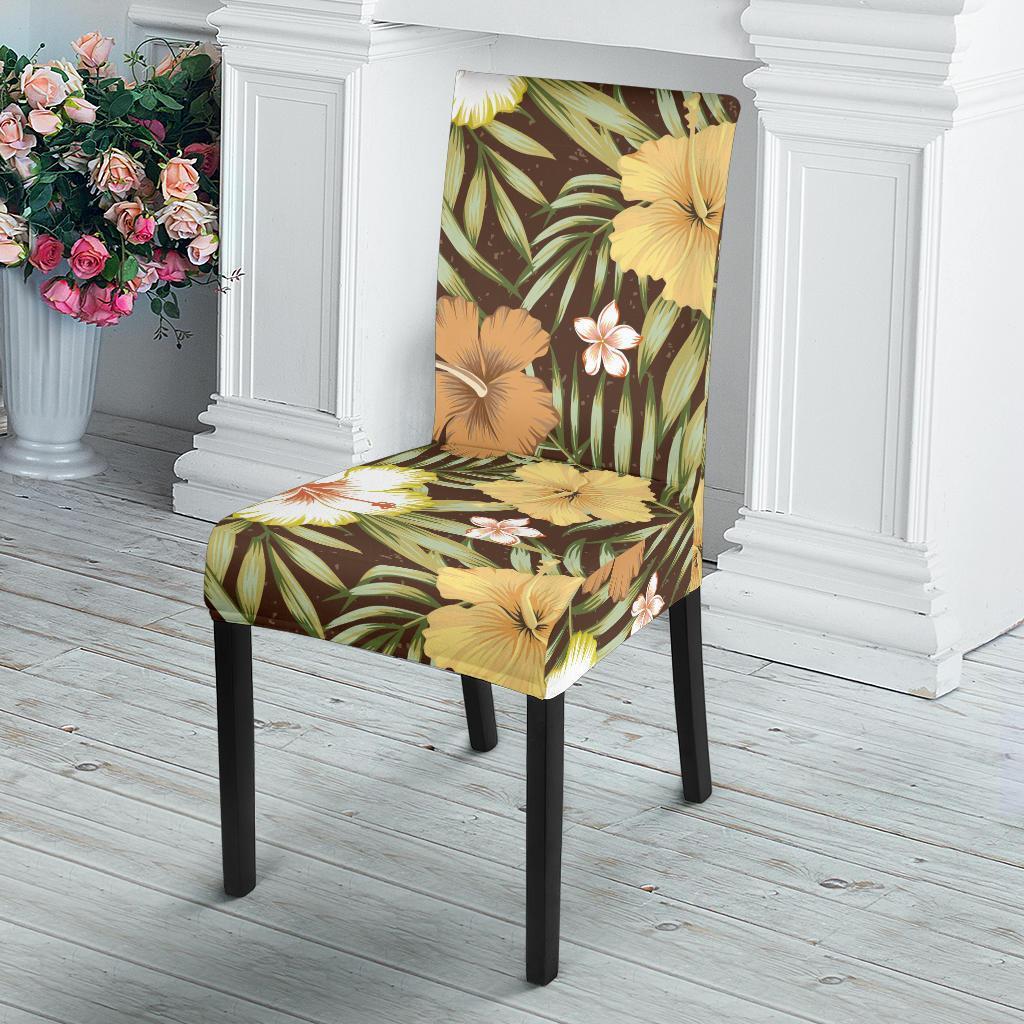 Vintage Hawaiian Floral Tropical Flower Hibiscus Palm Leaves Pattern Print Chair Cover-grizzshop