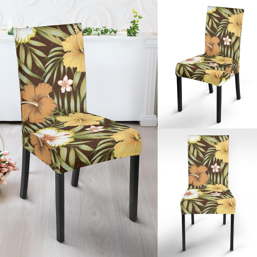 Vintage Hawaiian Floral Tropical Flower Hibiscus Palm Leaves Pattern Print Chair Cover-grizzshop