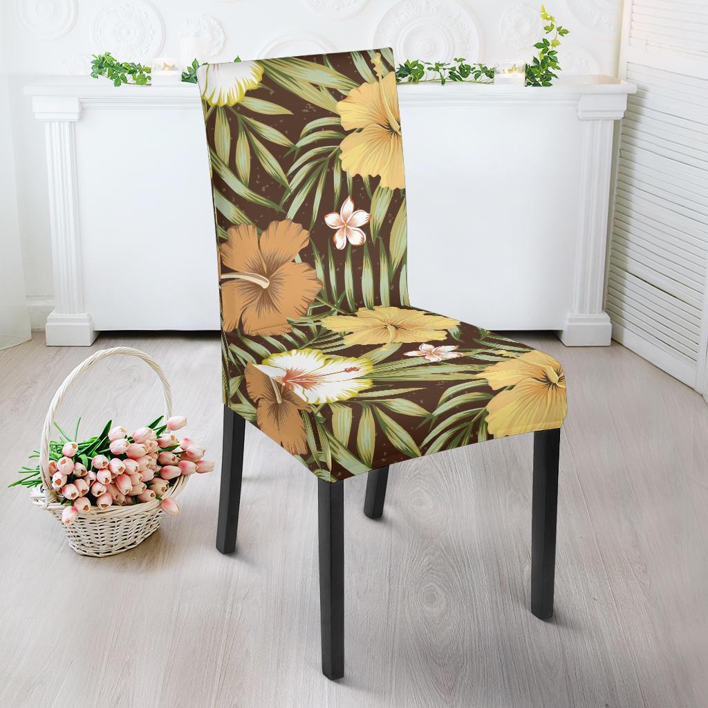Vintage Hawaiian Floral Tropical Flower Hibiscus Palm Leaves Pattern Print Chair Cover-grizzshop