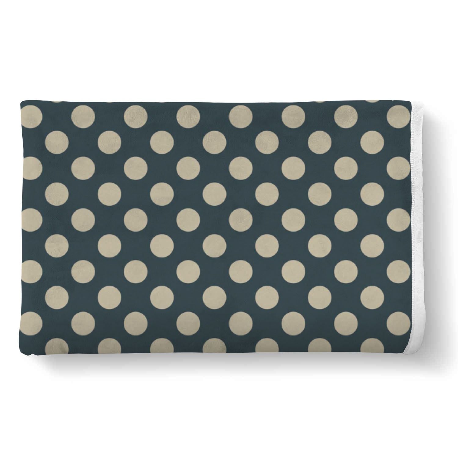 Vintage Navy Blue White Polka dot Pattern Print Throw Blanket-grizzshop