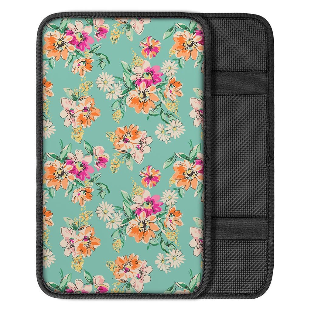 Vintage Pastel Floral Print Car Console Cover-grizzshop
