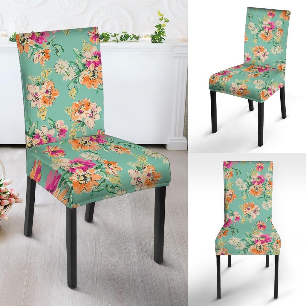 Vintage Pastel Floral Print Chair Cover-grizzshop
