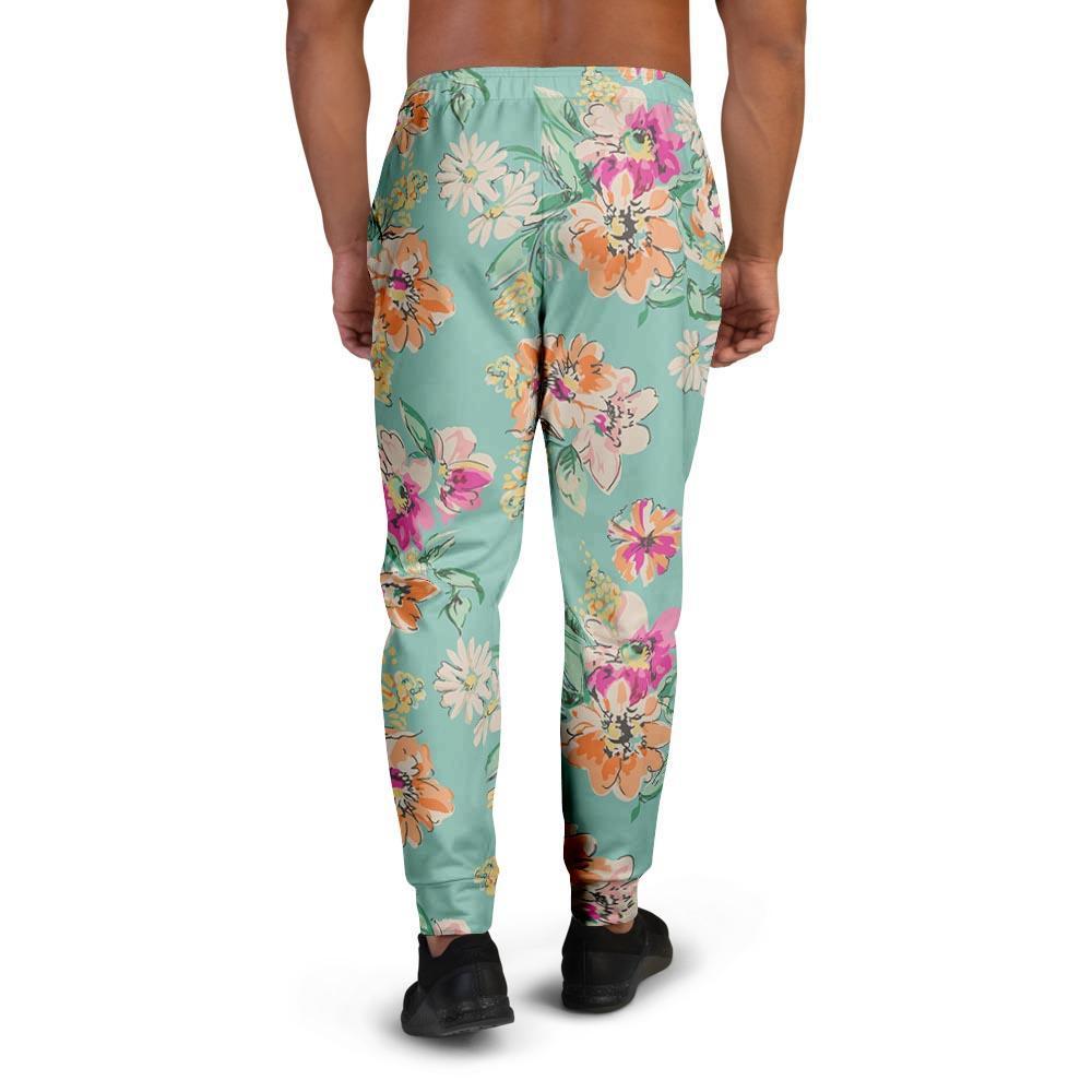 Vintage Pastel Floral Print Men's Joggers-grizzshop