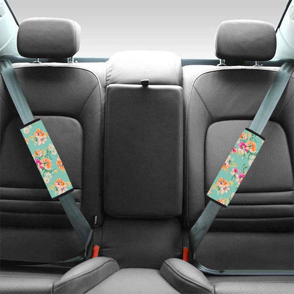 Vintage Pastel Floral Print Seat Belt Cover-grizzshop