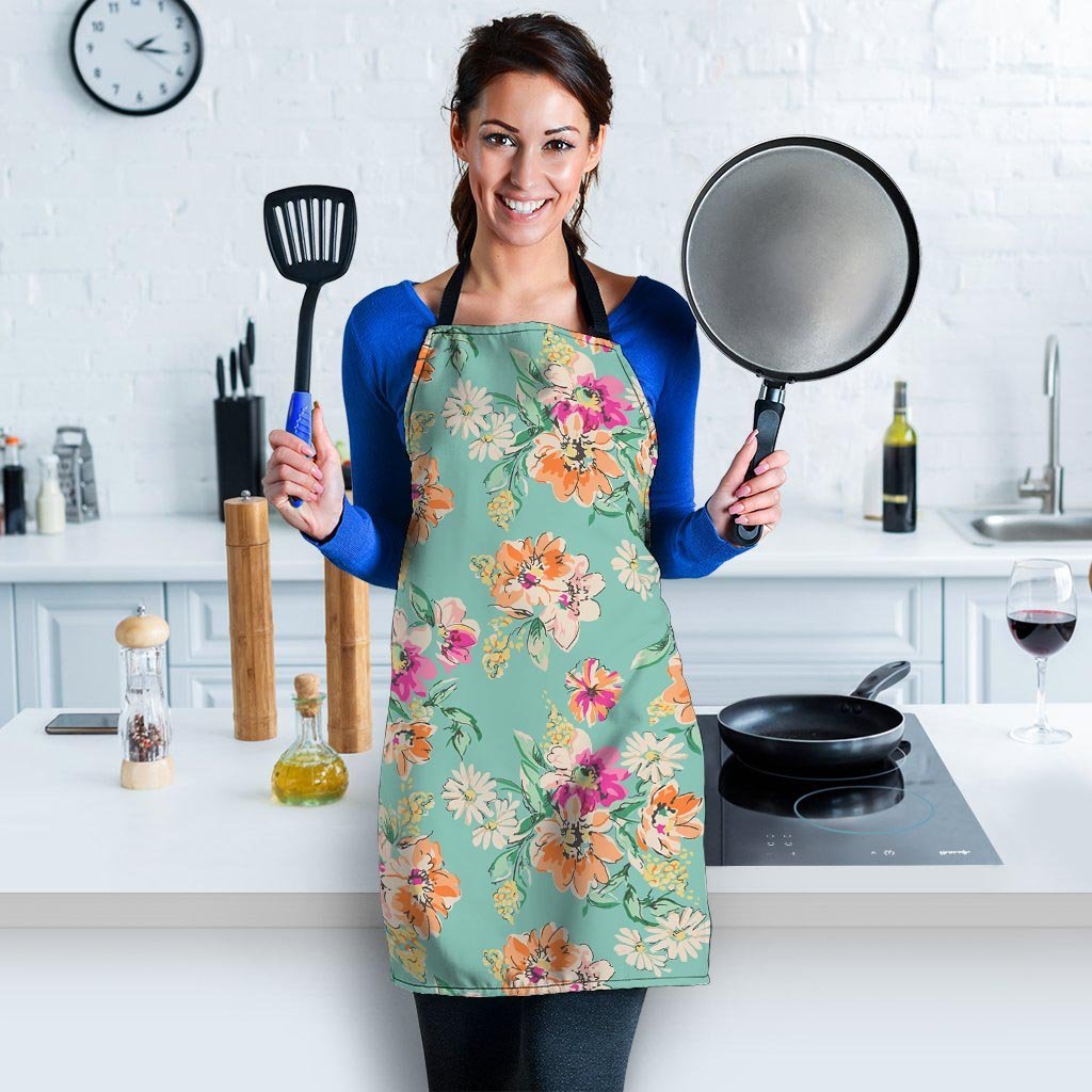 Vintage Pastel Floral Print Women's Apron-grizzshop