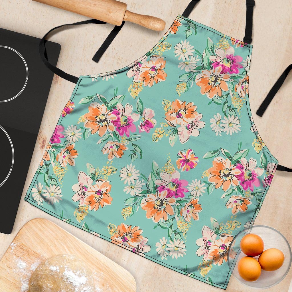 Vintage Pastel Floral Print Women's Apron-grizzshop