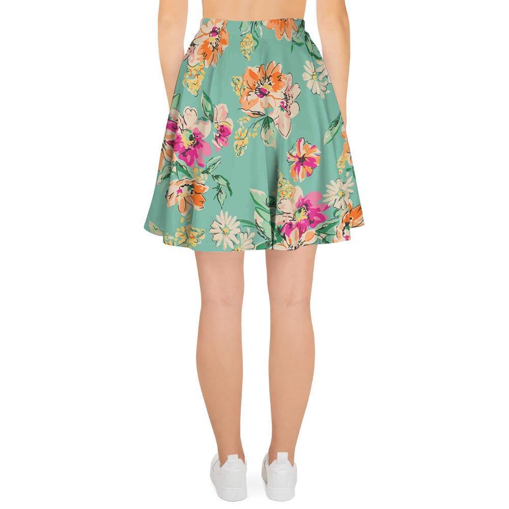 Vintage Pastel Floral Print Women's Skirt-grizzshop