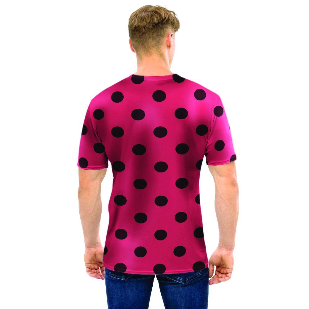 Vintage Pink And Black Polka Dot Men T Shirt-grizzshop