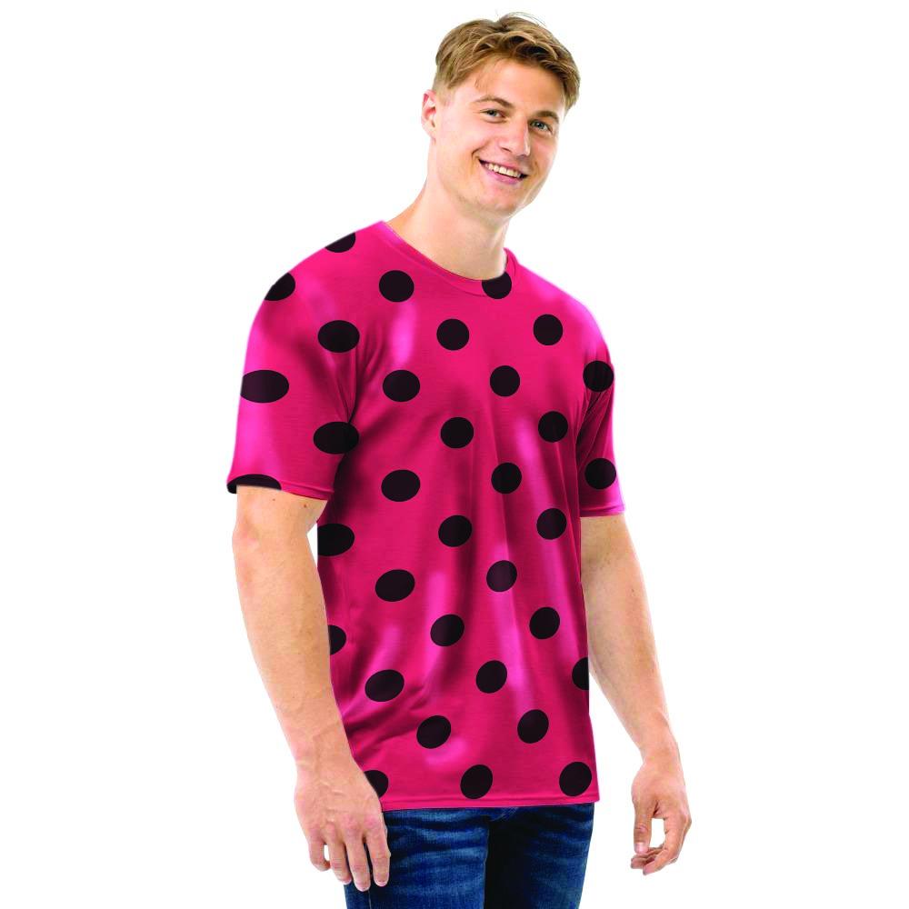 Vintage Pink And Black Polka Dot Men T Shirt-grizzshop