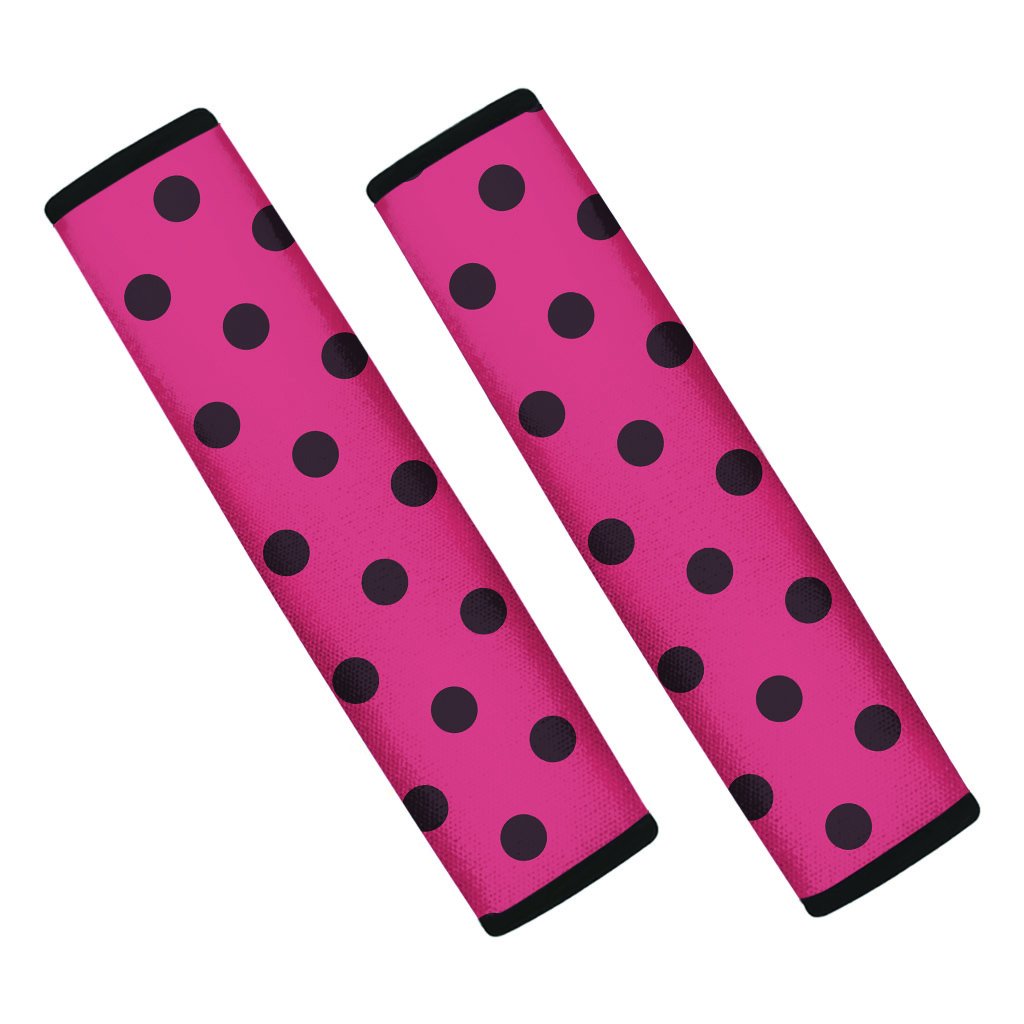 Vintage Pink And Black Polka Dot Seat Belt Cover-grizzshop