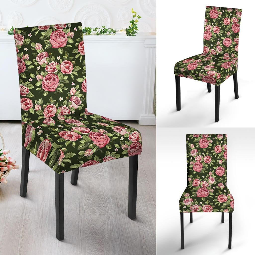 Vintage Pink Rose Floral Print Chair Cover-grizzshop