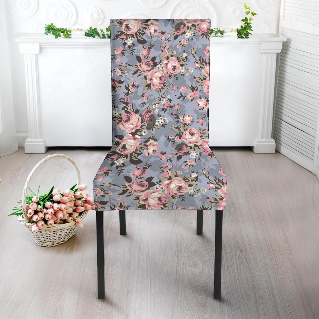 Vintage Pink Rose Flower Print Chair Cover-grizzshop