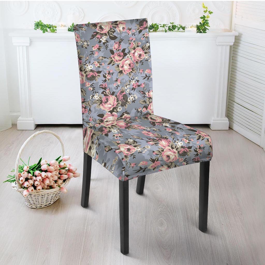 Vintage Pink Rose Flower Print Chair Cover-grizzshop