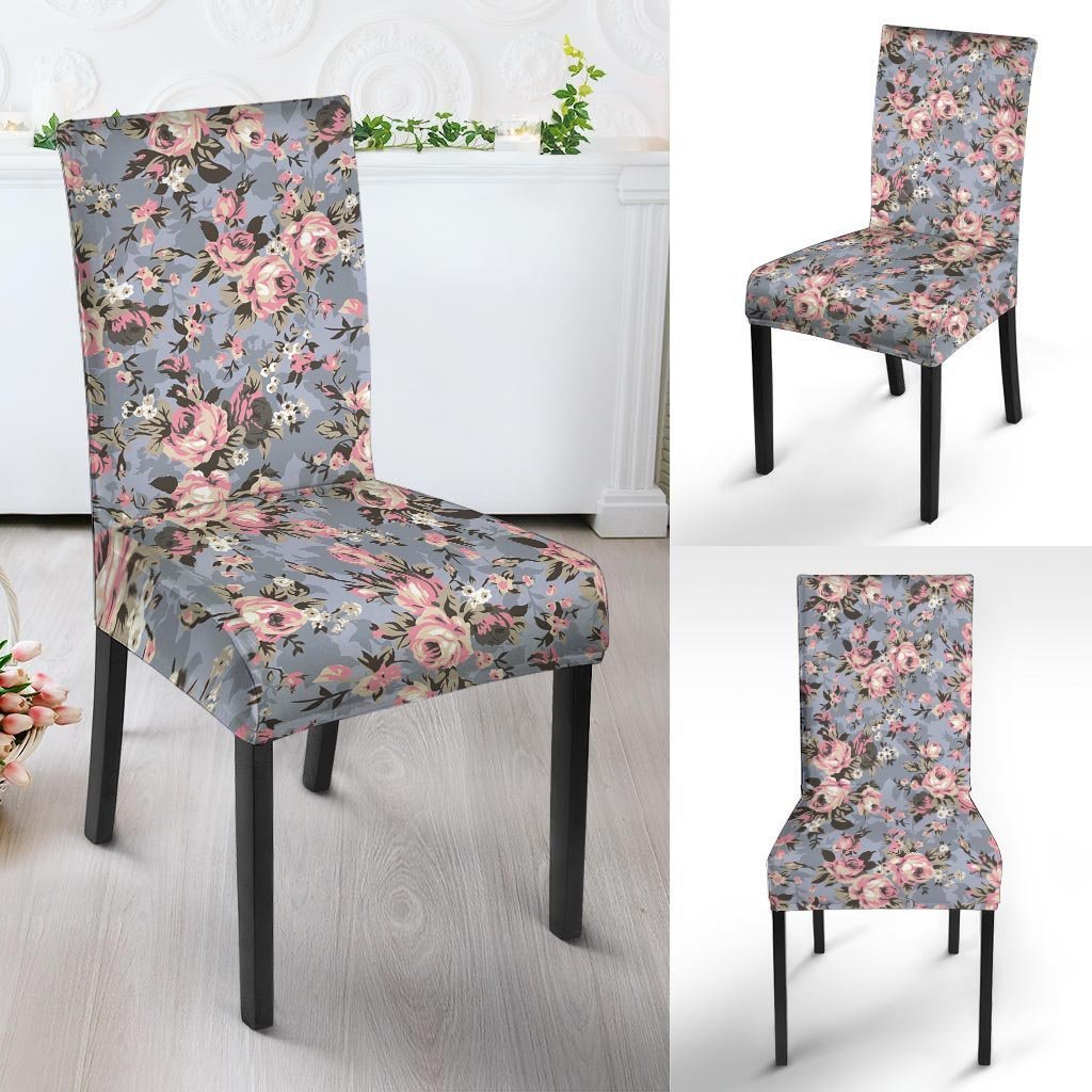Vintage Pink Rose Flower Print Chair Cover-grizzshop