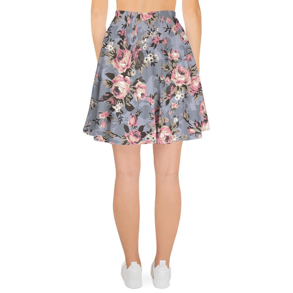 Vintage Pink Rose Flower Print Women's Skirt-grizzshop