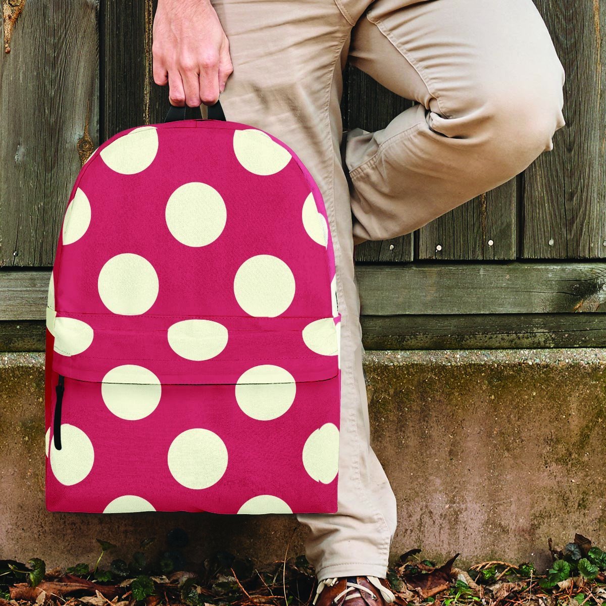 Vintage Red Polka Dot Backpack-grizzshop