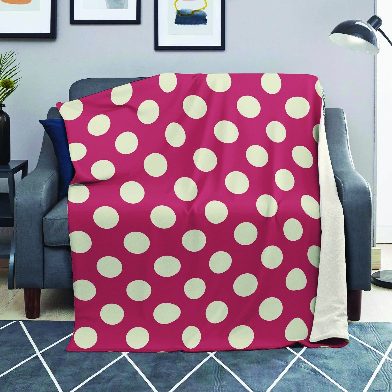 Vintage Red Polka Dot Blanket-grizzshop