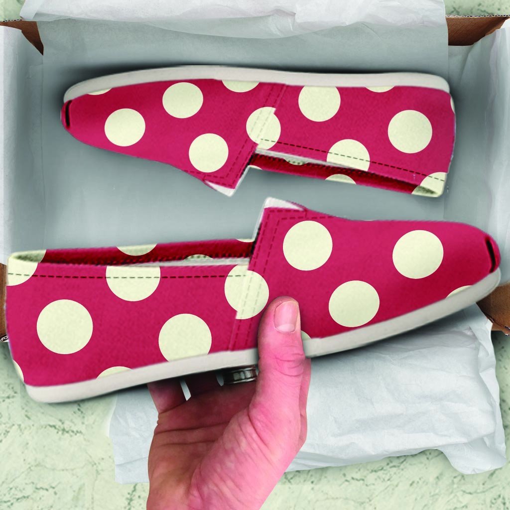 Vintage Red Polka Dot Canvas Shoes-grizzshop