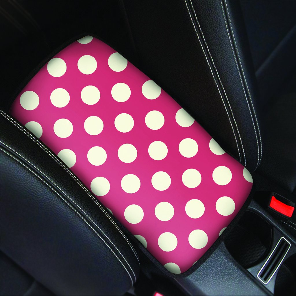 Vintage Red Polka Dot Car Console Cover-grizzshop