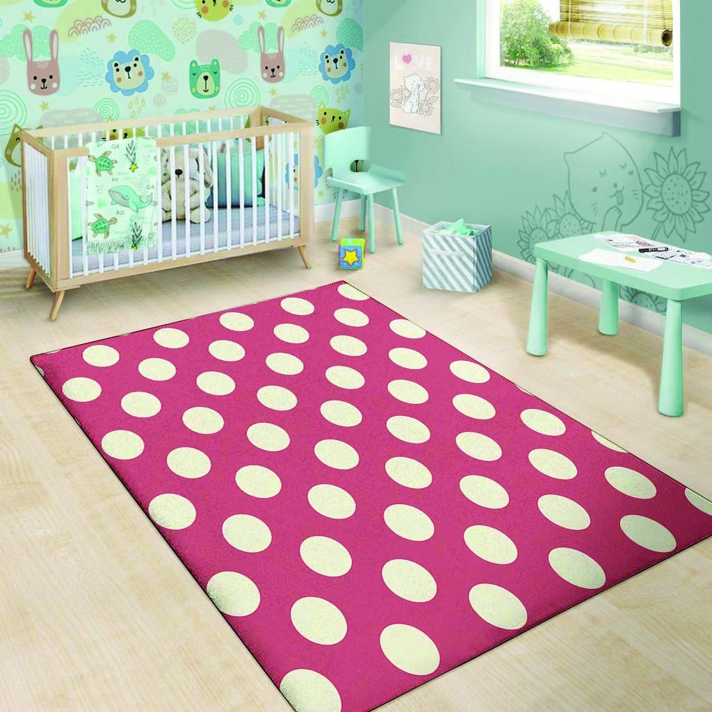 Vintage Red Polka Dot Floor Mat-grizzshop
