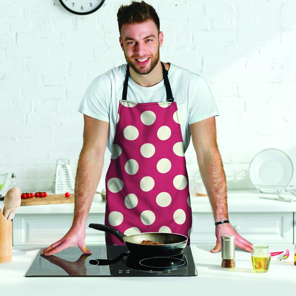 Vintage Red Polka Dot Men's Apron-grizzshop