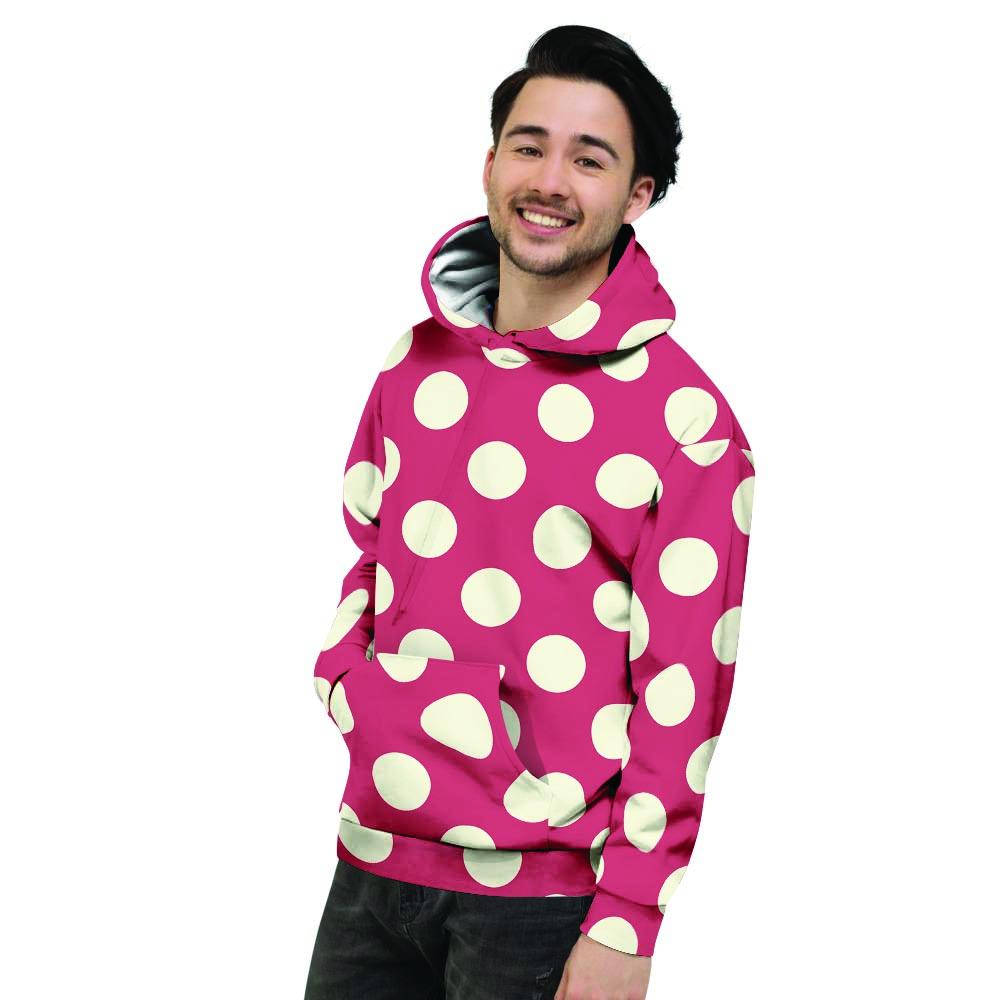 Vintage Red Polka Dot Men's Hoodie-grizzshop