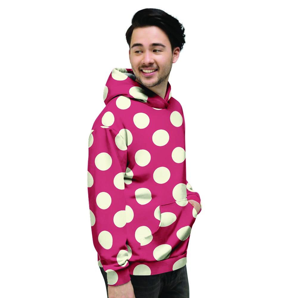 Vintage Red Polka Dot Men's Hoodie-grizzshop