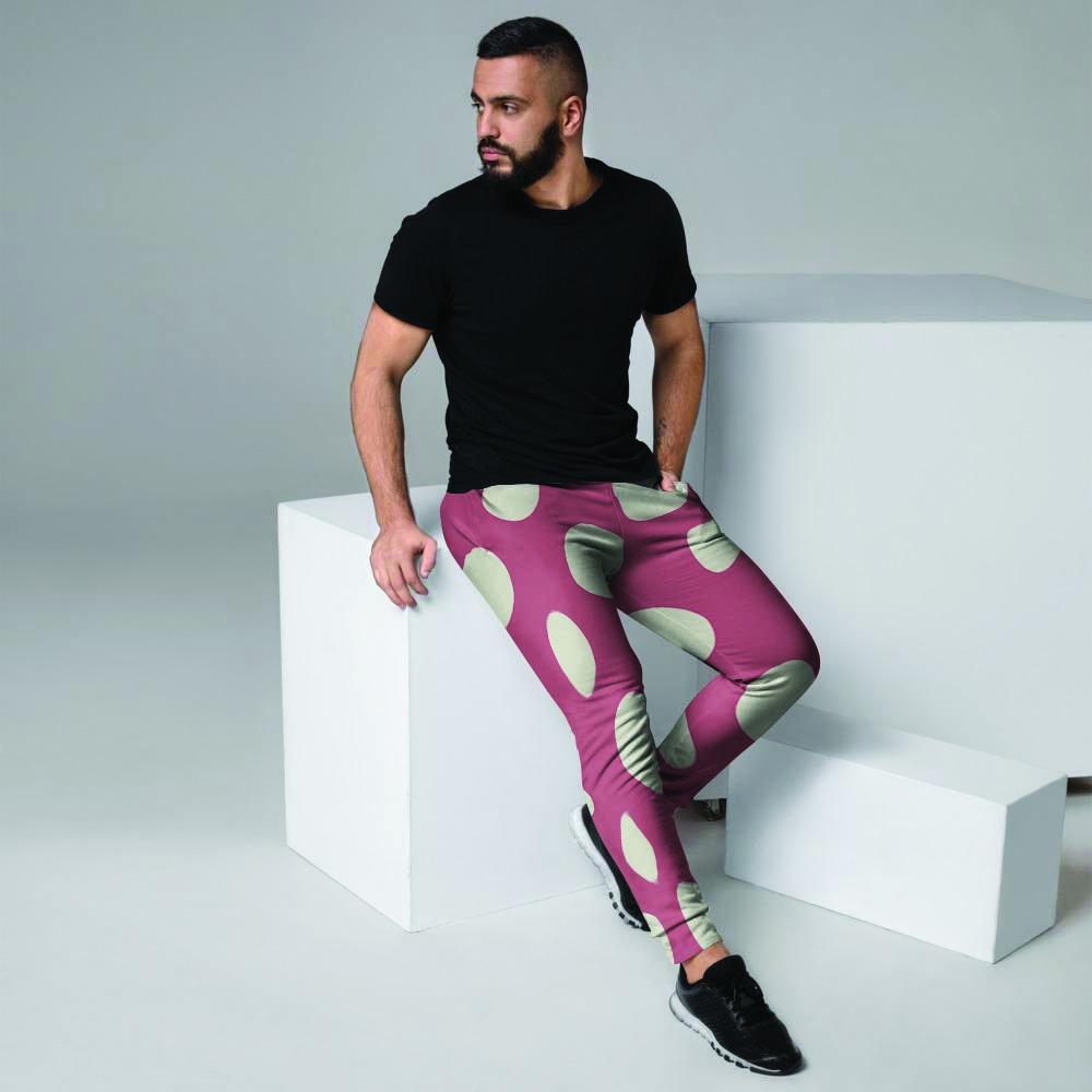 Vintage Red Polka Dot Men's Joggers-grizzshop