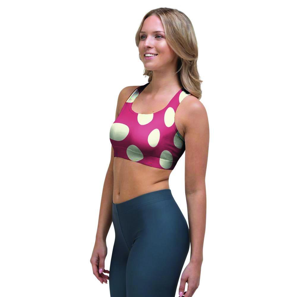 Vintage Red Polka Dot Sports Bra-grizzshop