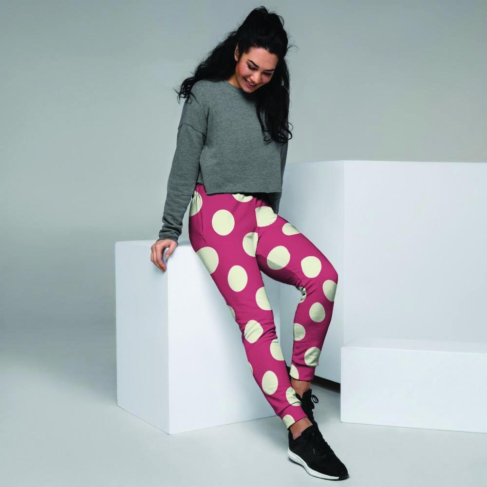 Vintage Red Polka Dot Women's Joggers-grizzshop