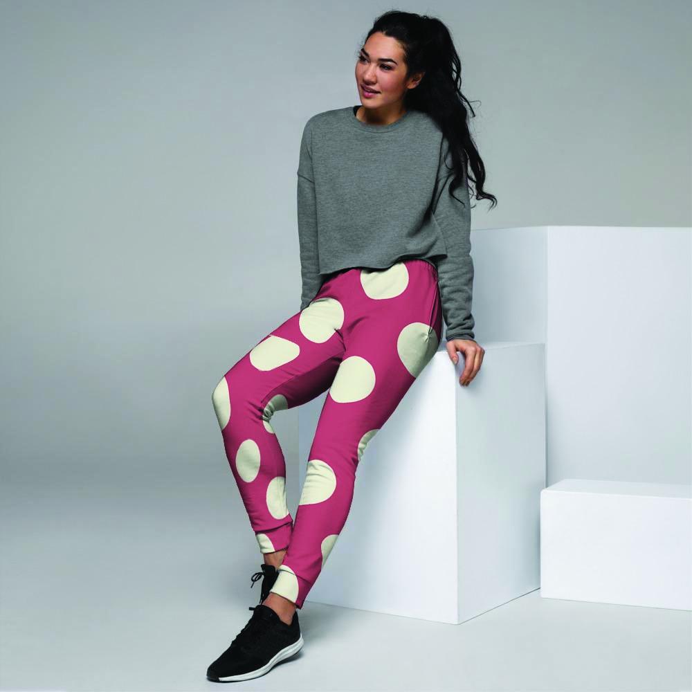 Vintage Red Polka Dot Women's Joggers-grizzshop