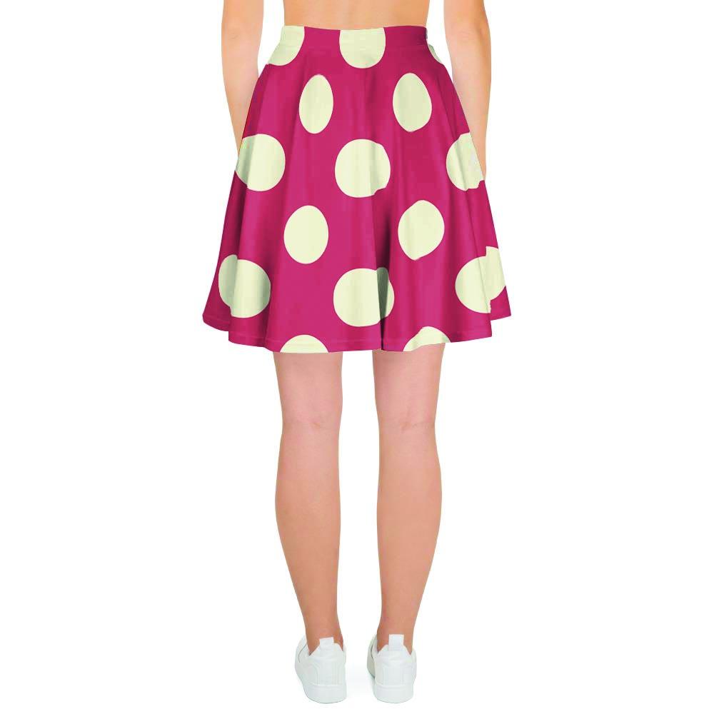 Vintage Red Polka Dot Women's Skirt-grizzshop