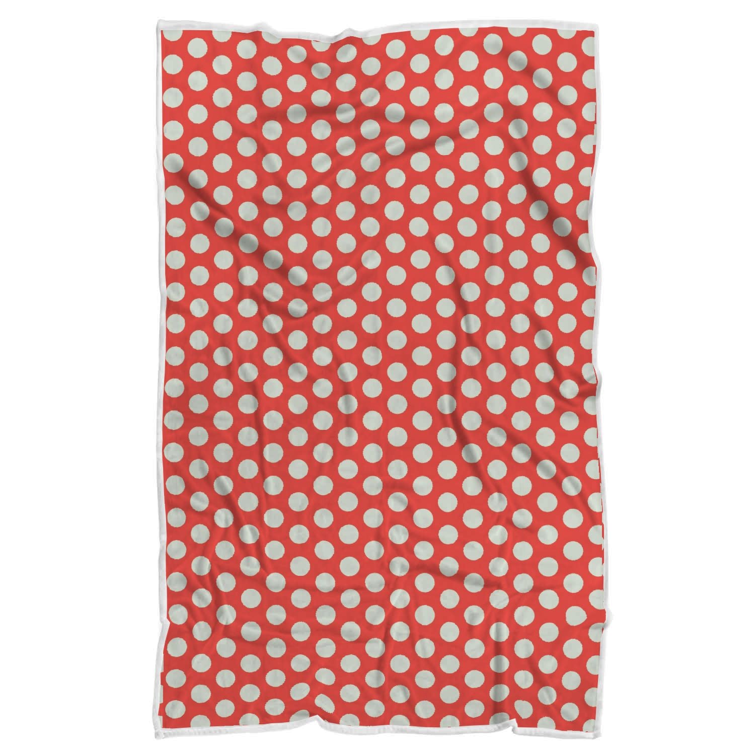 Vintage Red White Polka Dot Pattern Print Throw Blanket-grizzshop
