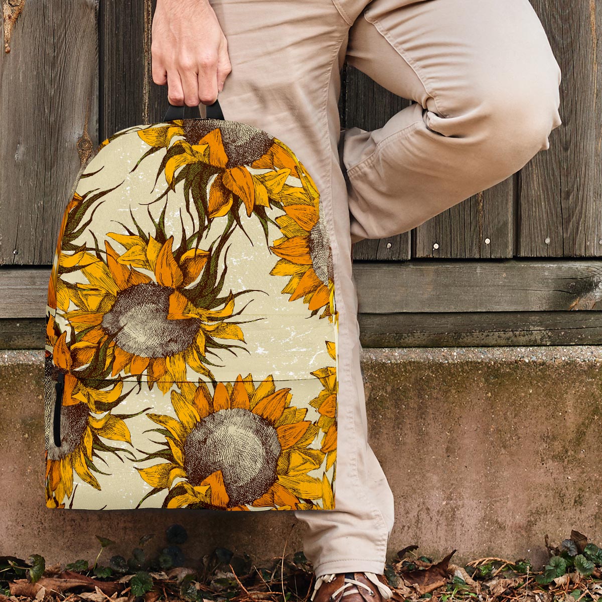 Vintage Sunflower Backpack-grizzshop