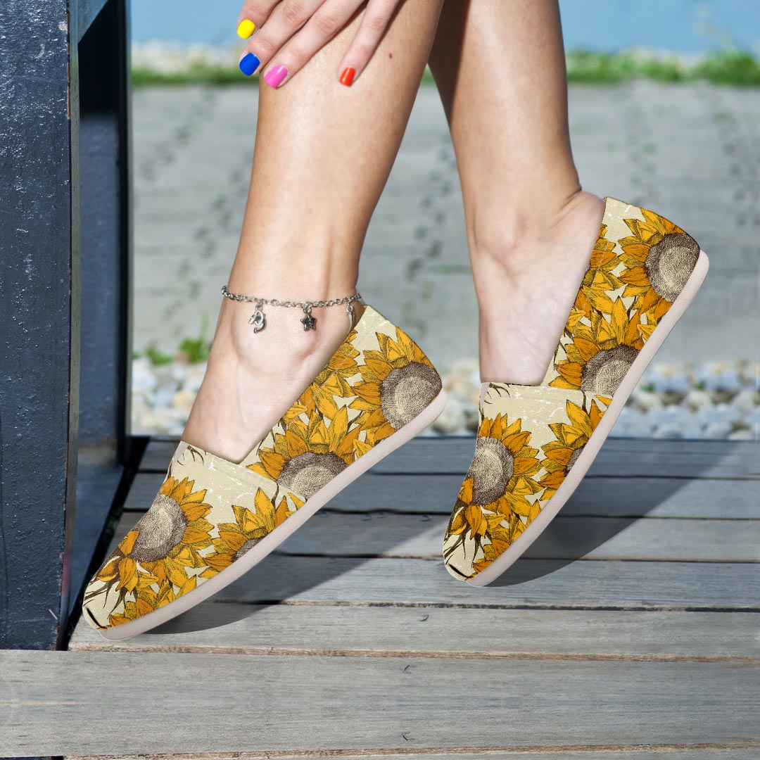 Vintage Sunflower Canvas Shoes-grizzshop