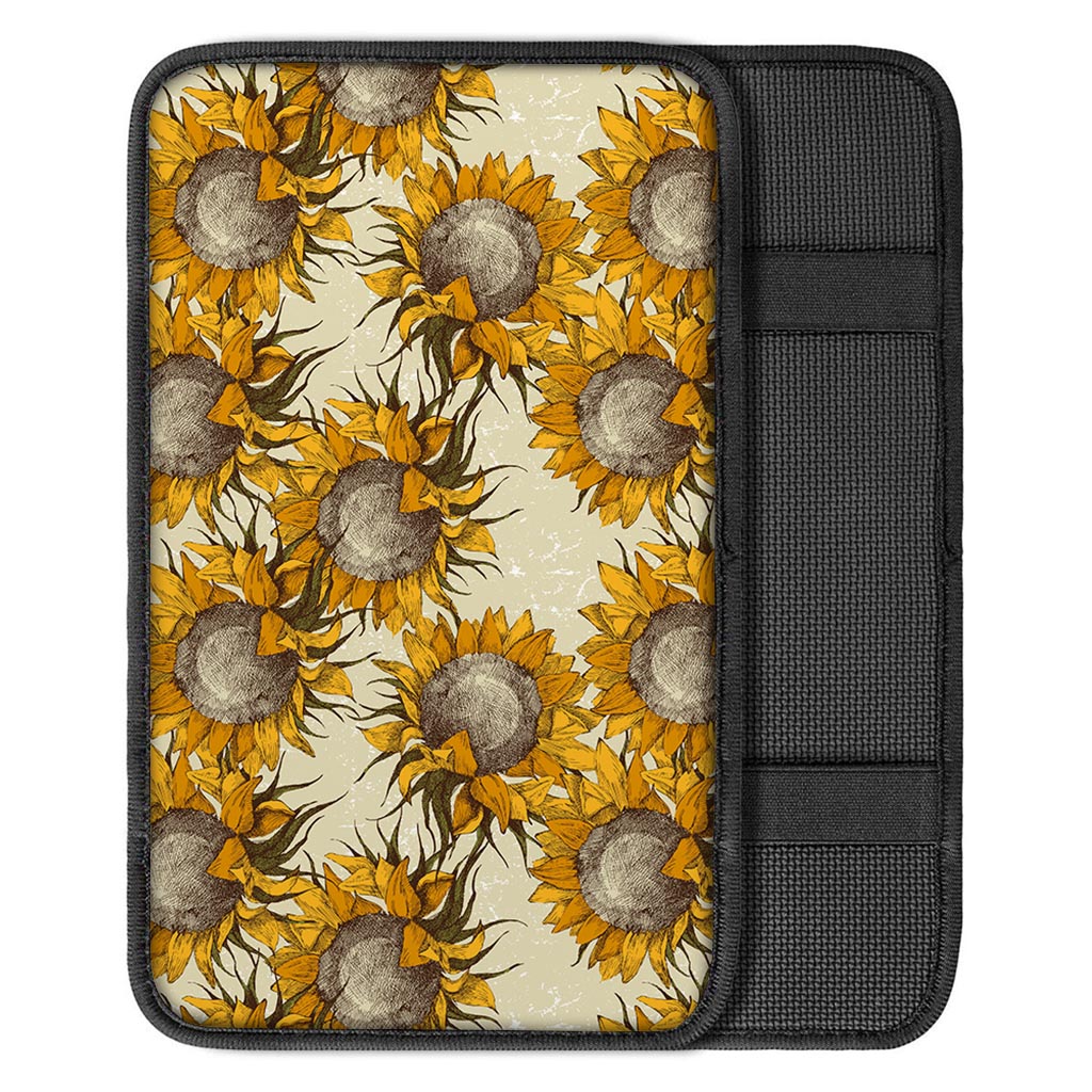 Vintage Sunflower Car Console Cover-grizzshop