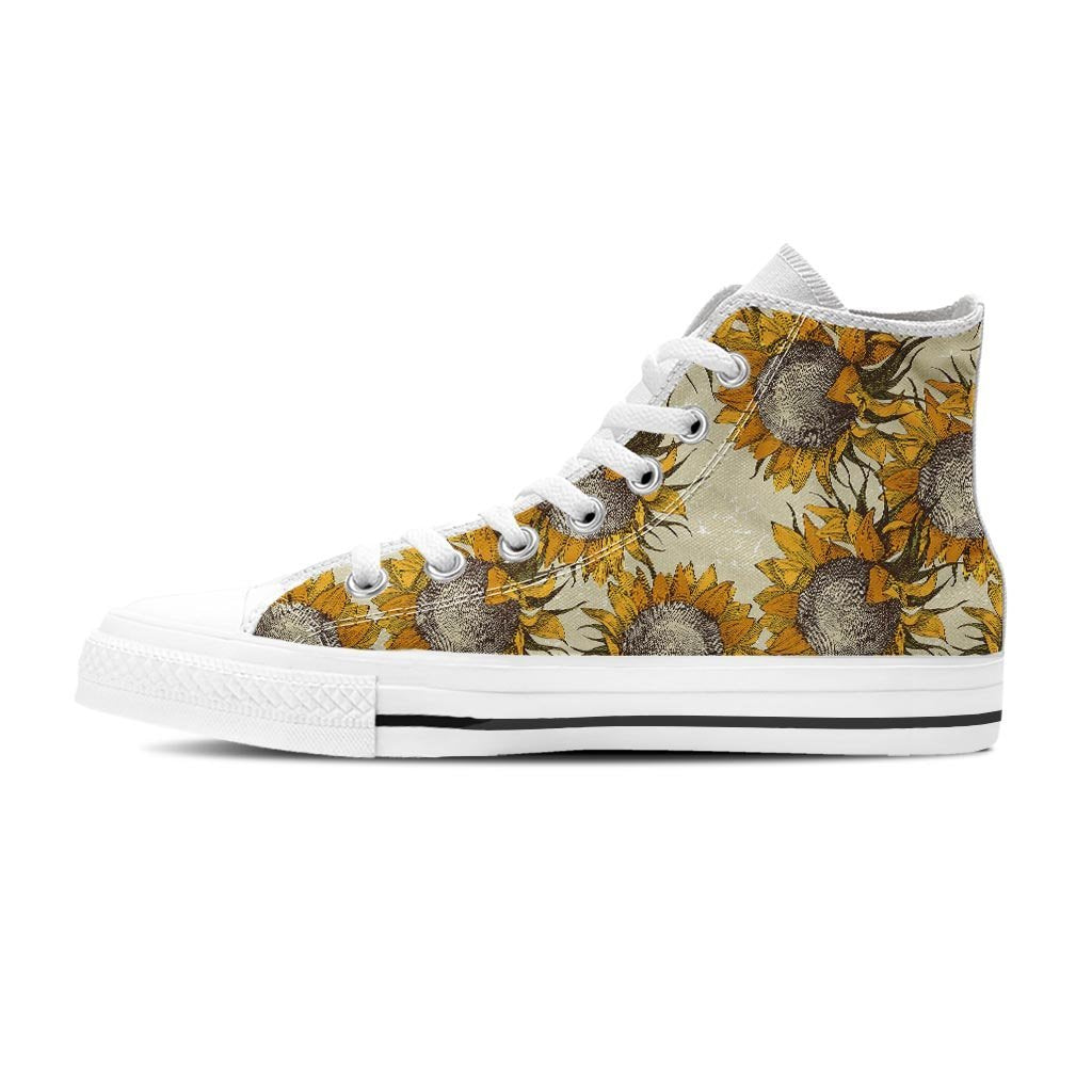 Vintage Sunflower Men's High Top Shoes-grizzshop